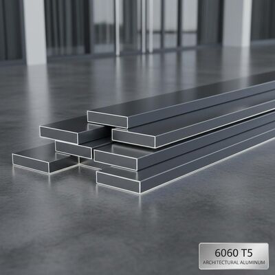 6060 T5 Pencere Kapısı Çerçeveleri ve Perde Duvarları için Üstün Anodizasyon Bitirişi ile Mimarlık Derecesi Alüminyum Düz Çubuk
