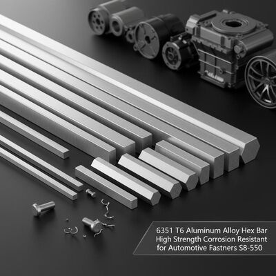 6351 T6 Alüminyum Alaşım Hex Bar Otomotiv Bağlayıcılar için Yüksek Güçlü Korozyona Dayanıklı S8-S50