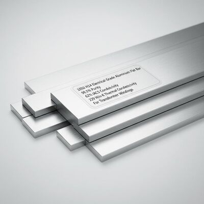 1050 H14 Elektriksel Sınıf Alüminyum Alaşımlı Yassı Bar, %99,5 Saflık ve %62 IACS İletkenliğe Sahip, Transformatör Sargıları İçin