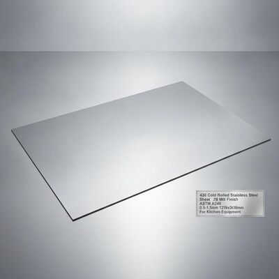 Mutfak Ekipmanları için 2B Değirmen Kaplamalı 0,5-1,5 mm Kalınlık ve 1219x2438 mm Boyutlu 430 Paslanmaz Çelik Sac