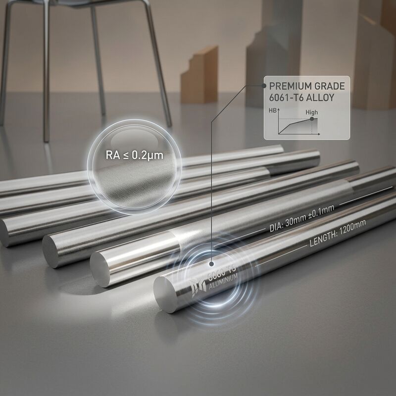 Büyük Çaplı Dövme 6061 Alüminyum Yuvarlak Çubuk Ağır Hizmet Tipi CNC İşleme Çubuğu
